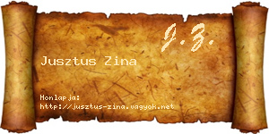 Jusztus Zina névjegykártya